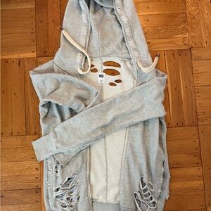 NSF Light Gray Distressed Hoodie